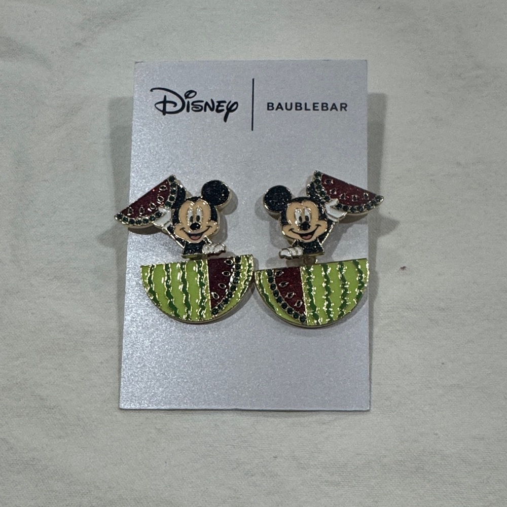 BaubleBar Mickey Mouse Watermelon Earrings
